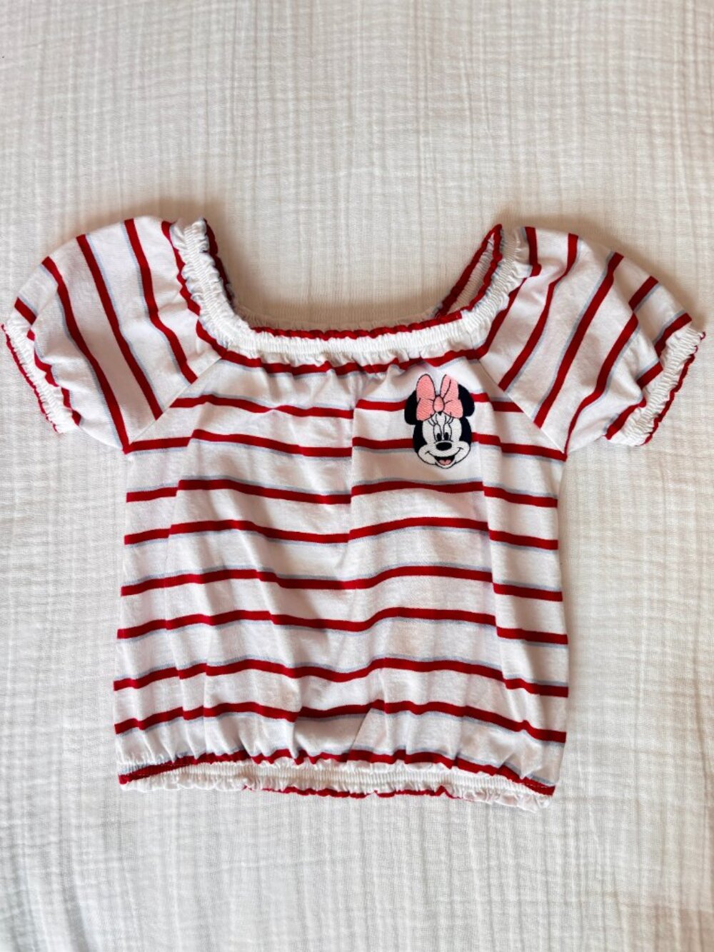 Disney Minnie Mouse Striped Ruffle Sleeve Top